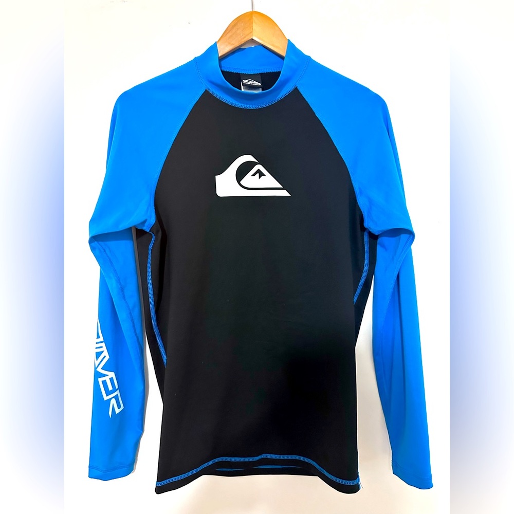 EUC Quicksilver Blue and Black Men Swim Top